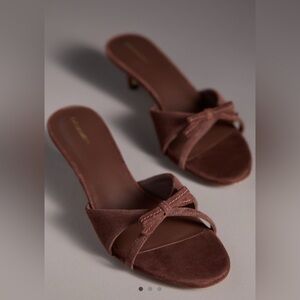 Reformation Stacy Dark Brown Suede Mules Size 9.5